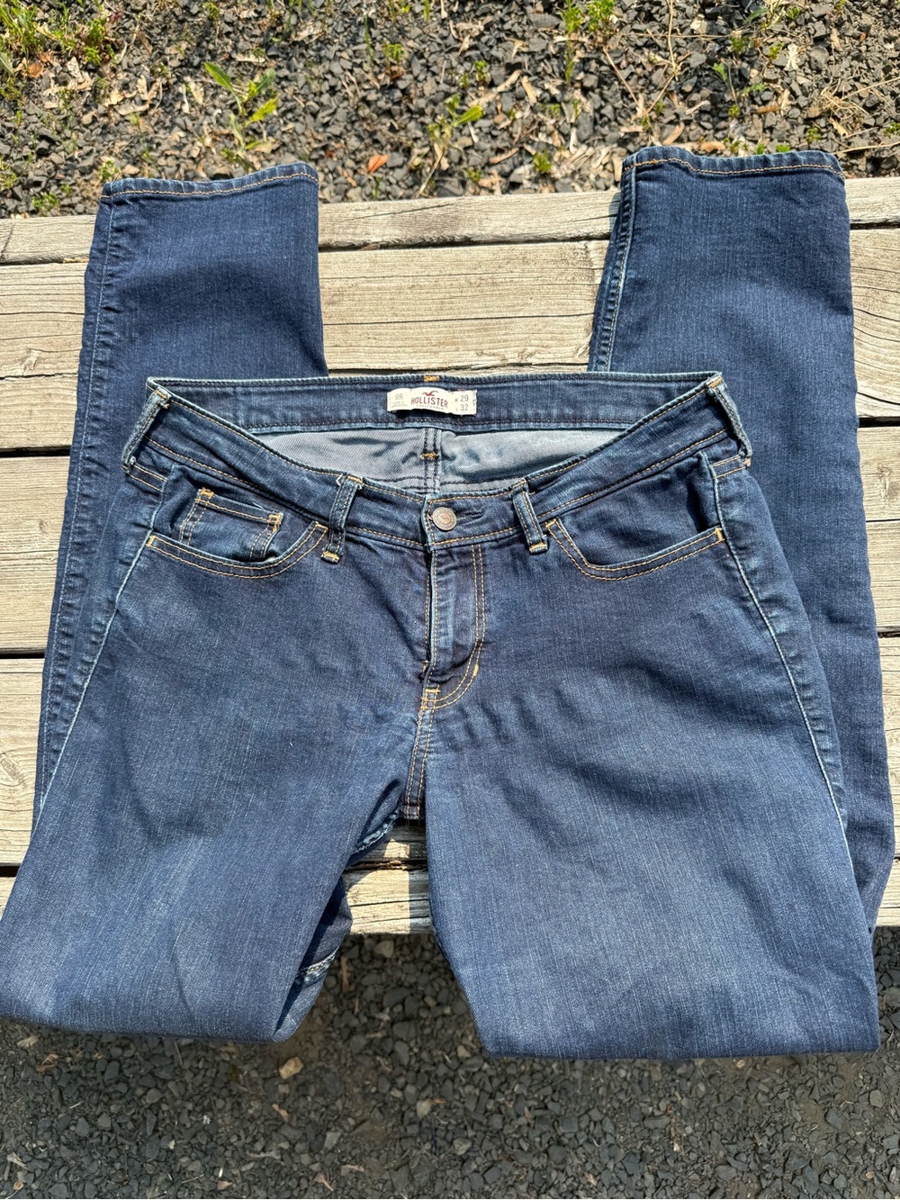 Hollister Dark Blue Straight Leg Jeans